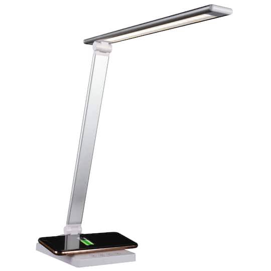 OttLite 22&#x22; White Entice LED Desk Lamp with Wireless Charging